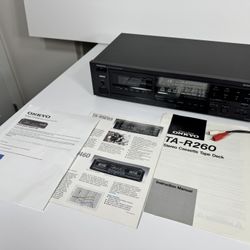 Onkyo TA-R260 Cassette Deck w/ Manuals – Powers On, Needs Repair