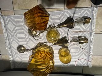 Large Vintage Fredrick Ramond Mid-Century Entryway Chandelier - Complete Glass Set (As-Is)