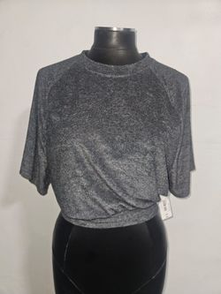 Gray Heathered Crop Top with Tags