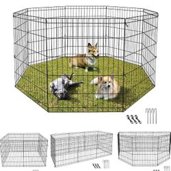 Dog Playpen Large Crate Fence 24 Inch 8 Panels Tall Pet Play Pen Exercise Cage