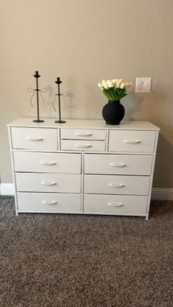 Brand New Fabric Dresser- fully assembled
