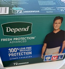 Adult underwear pull up diapers size MEDIUM / LARGE by Depend brand