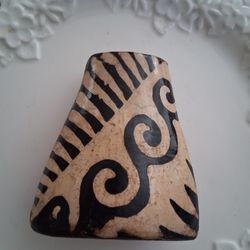 Small Table Decor Vase Handmade Carved From Peru 