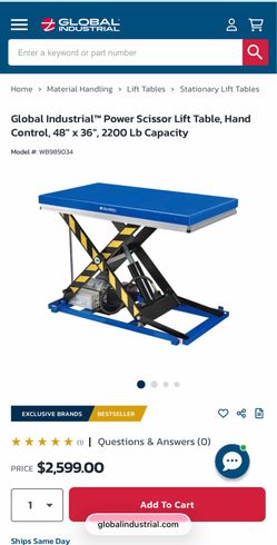 Global industrial lift table