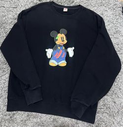 UNIQLO Disney Mickey Mouse Painter Graphic Sweatshirt Black Crewneck Disney unisex 3XL - Excellent Condition!