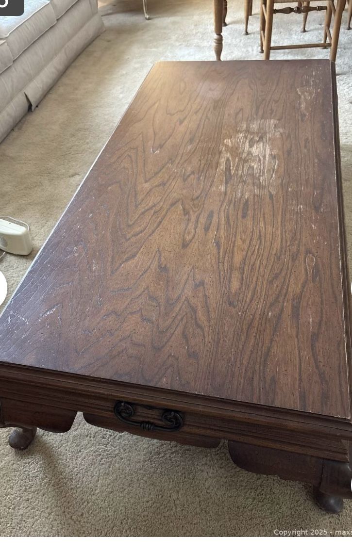 Traditional Brown Wood Coffee Table