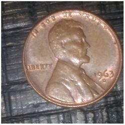 1963 D penny real nice coin! Crooked numbers!In good condition