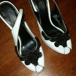 4" stiletto LEATHER Shoes Size 7.5