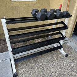 3 Tier Dumbbell Rack With Pair Of 30’s And 40’s