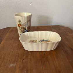 Vintage Japanese Toiletries Cup and Soap Dish