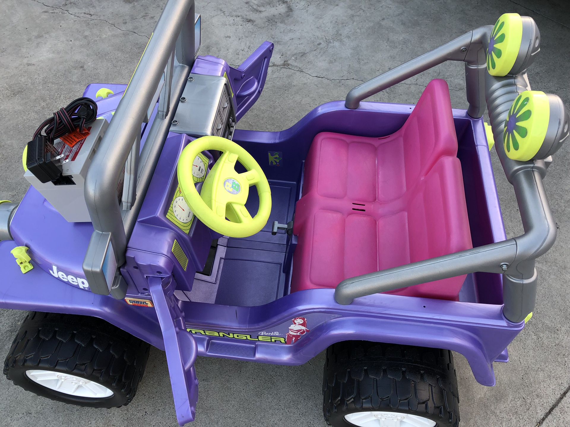 Purple Barbie Jeep Wrangler 12volt electric kids ride on cars power wheels  for Sale in Fullerton, CA - OfferUp