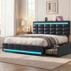 QUEEN LED BED