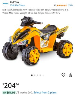 Kid Trax Caterpillar ATV Toddler Ride On Toy