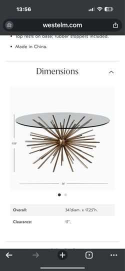 West Elm Starburst Coffee Table