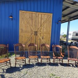 6 Ethan Allen Windsor High Back Dining Chairs