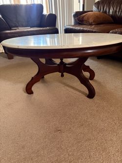 Victorian style marble top coffee table