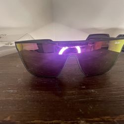 Quay Australia Nightfall Matte Black/Pink Lens Sunglasses With a Free Pair of  Sunglasses 