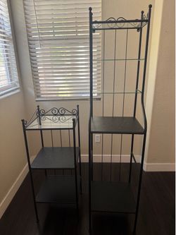 Metal and glass shelves