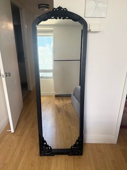 Black Full-Length Floor Mirror