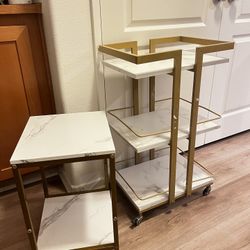 Rolling Cart And Side Table