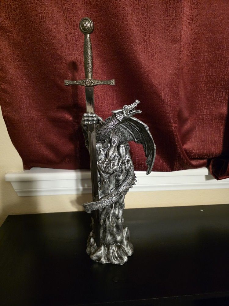 Dragon Statue With Sword