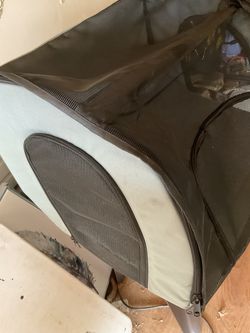 A pet carrier it’s 16 inches tall and  17 by 21 inches