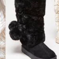 Size 11 Black Fur Boots 