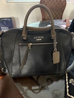 Guess Black Satchel Handbag, faux leather, large. Good condition. Cleaning out closet.