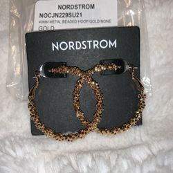 Nordstorm Gold Bead Hoop Nwt