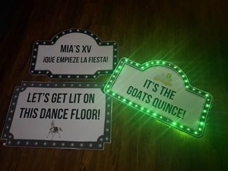 LED Marquee Party Signs Set of 3