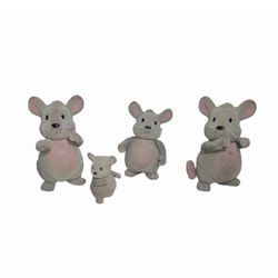 Li'l Woodzeez Mouse Family Miniature Animals Set Of 4 Figure Toys