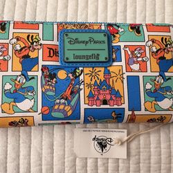 Loungefly Disney Parks Play in the Park Wallet Mickey Minnie Donald Goofy NEW