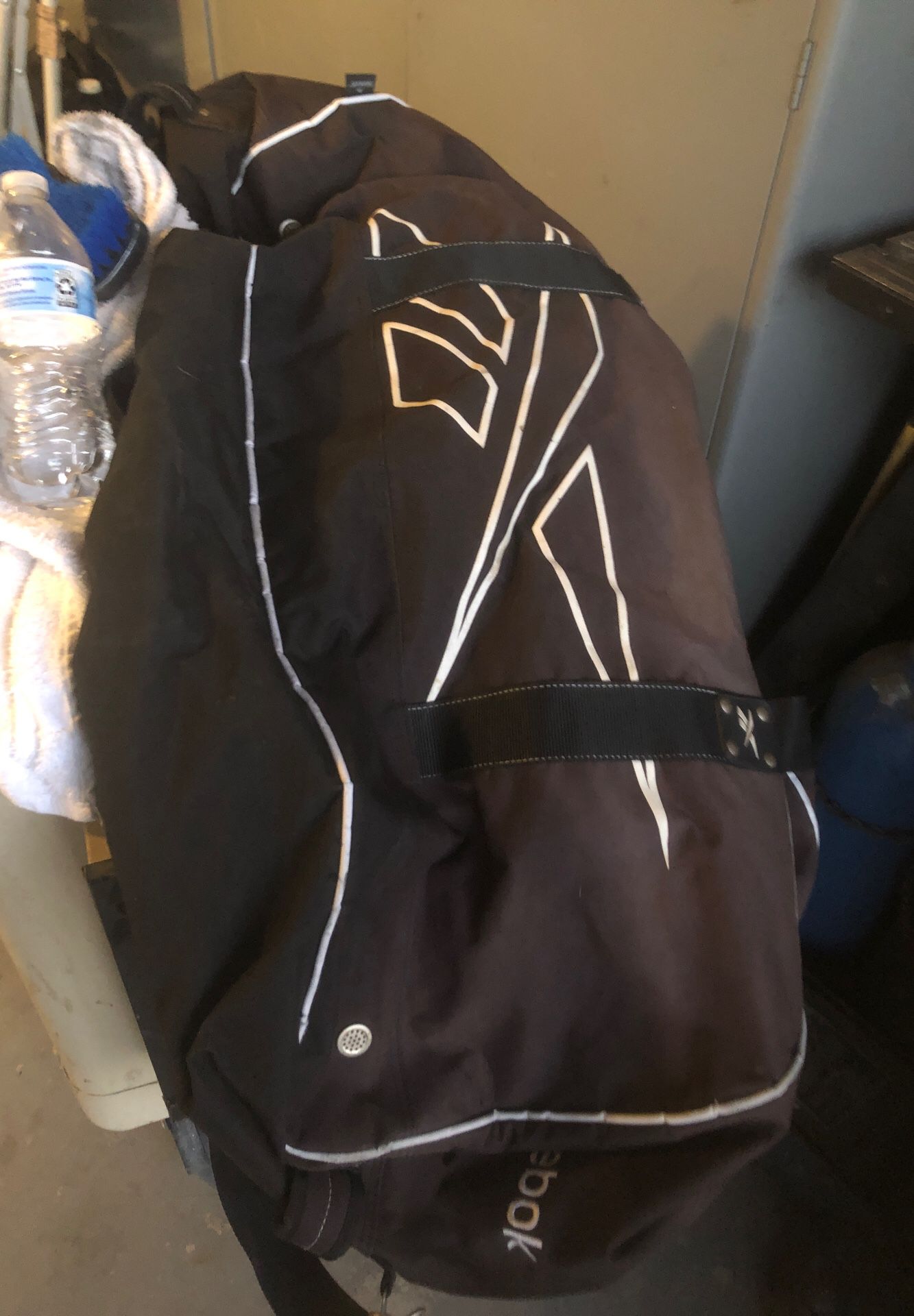 Black Reebok sports duffle bag