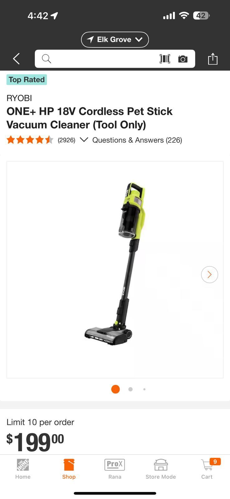 RYOBI ONE+ HP 18V Cordless Pet Stick Vacuum Cleaner (Tool Only)