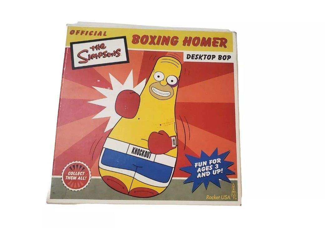 2003 The Simpsons Boxing Homer 18" Inflatable Desktop Bop Bag Brand NEW Sealed