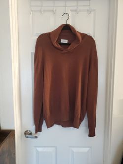 🍂 Goodfellow Men’s L Cowl Neck Sweater – Terra Cotta / Rust Pullover
