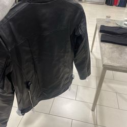 Black Leather Jacket Size L 