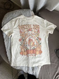 Kids Grateful Dead TShirt, Size L 10/12, Unisex Cream Beige The Grateful Dead