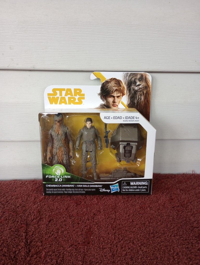 Star Wars Force Link 2.0 Mimban Han Solo & Chewbacca New 3.75" action figures
