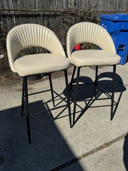 Modern Beige Upholstered Bar Stools (Delivery Available)