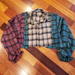 Fashionova Sparkle Plaid Shirt 
