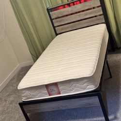 Twin Size Bed Frame W/ LED lights And USB Charging 
