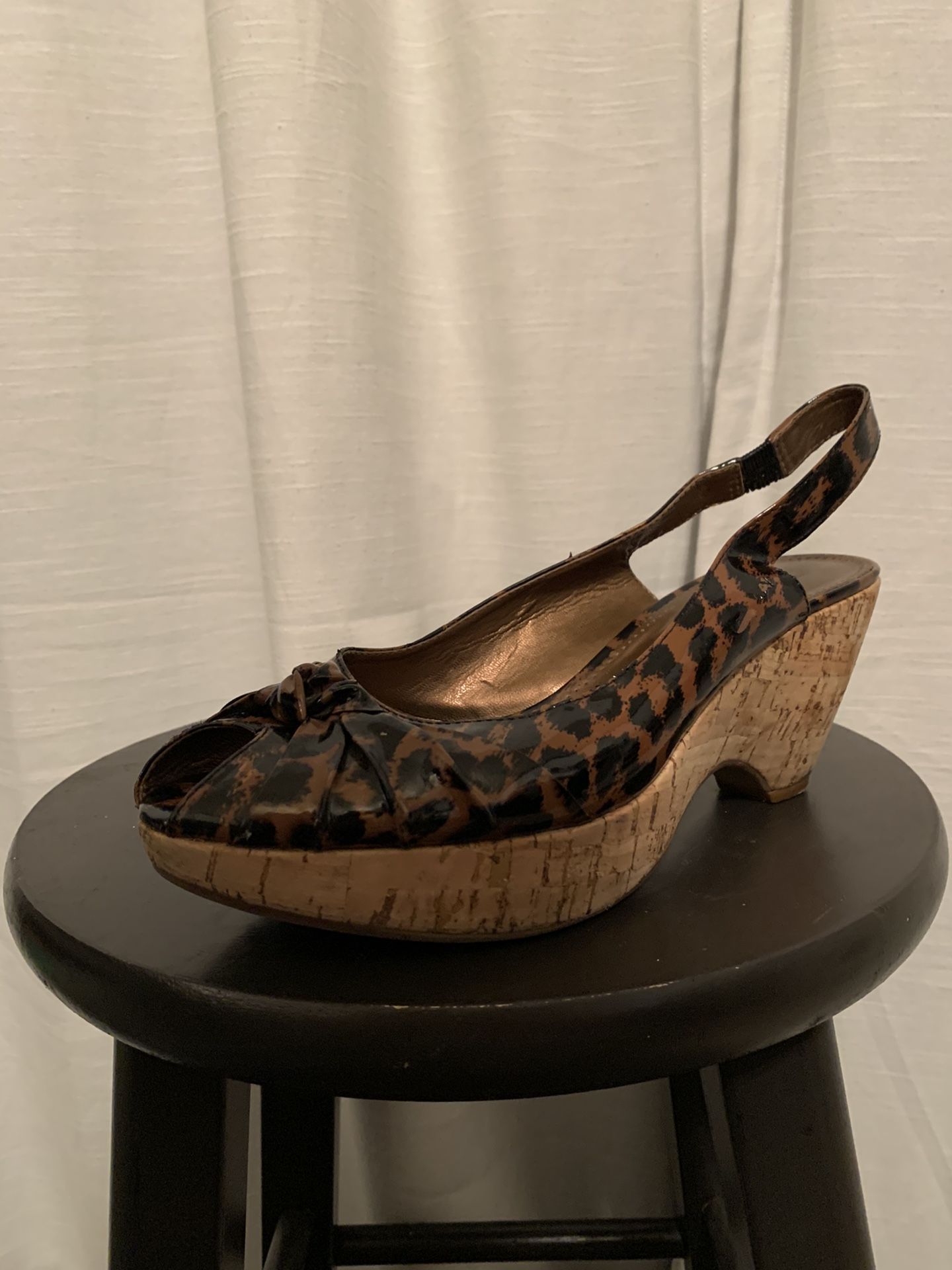 Franco Sarto Leopard Wedge Sandals (Size 9.5M)