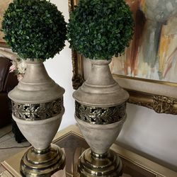 Two large declaration artificial plants