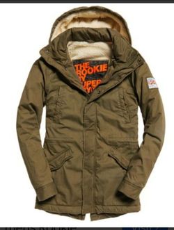 Men's Superdry The Rookie Parka Jacket Olive Green
