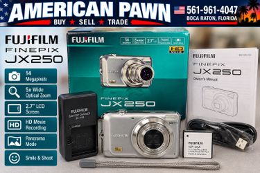 Fujifilm FinePix JX250 14MP 5x Optical Zoom Digital Camera Silver New