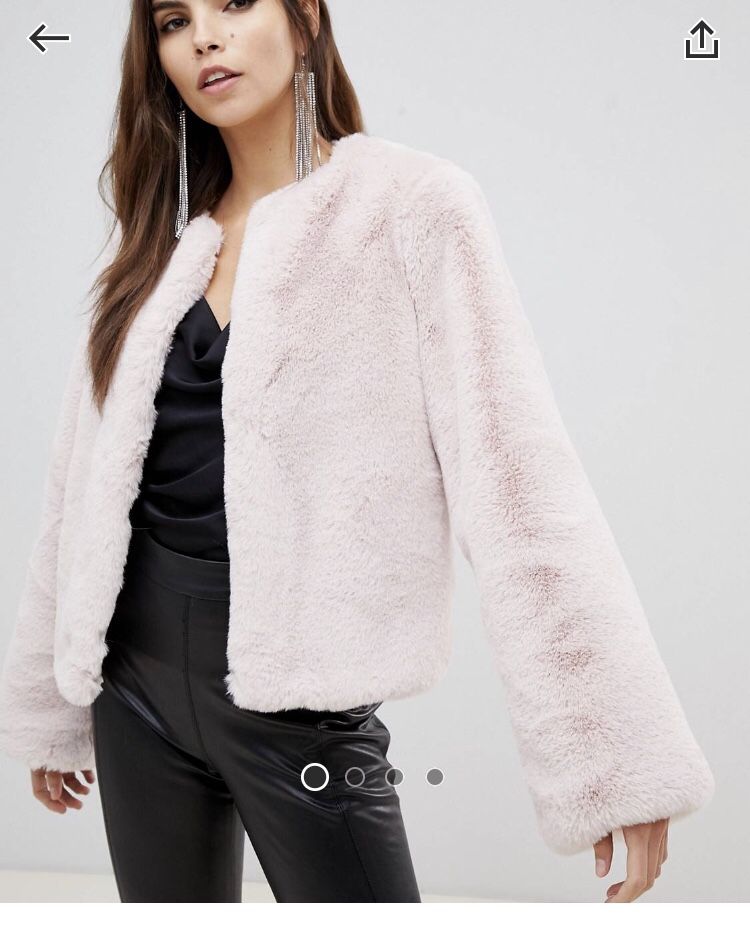 Lipsy faux fur jacket in pink