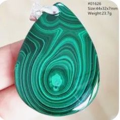 925 Sterling Over Large Malachite Pendant Necklace