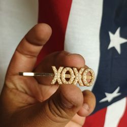 Vintage Gold Tone XOXO Hair Pin Contemporary