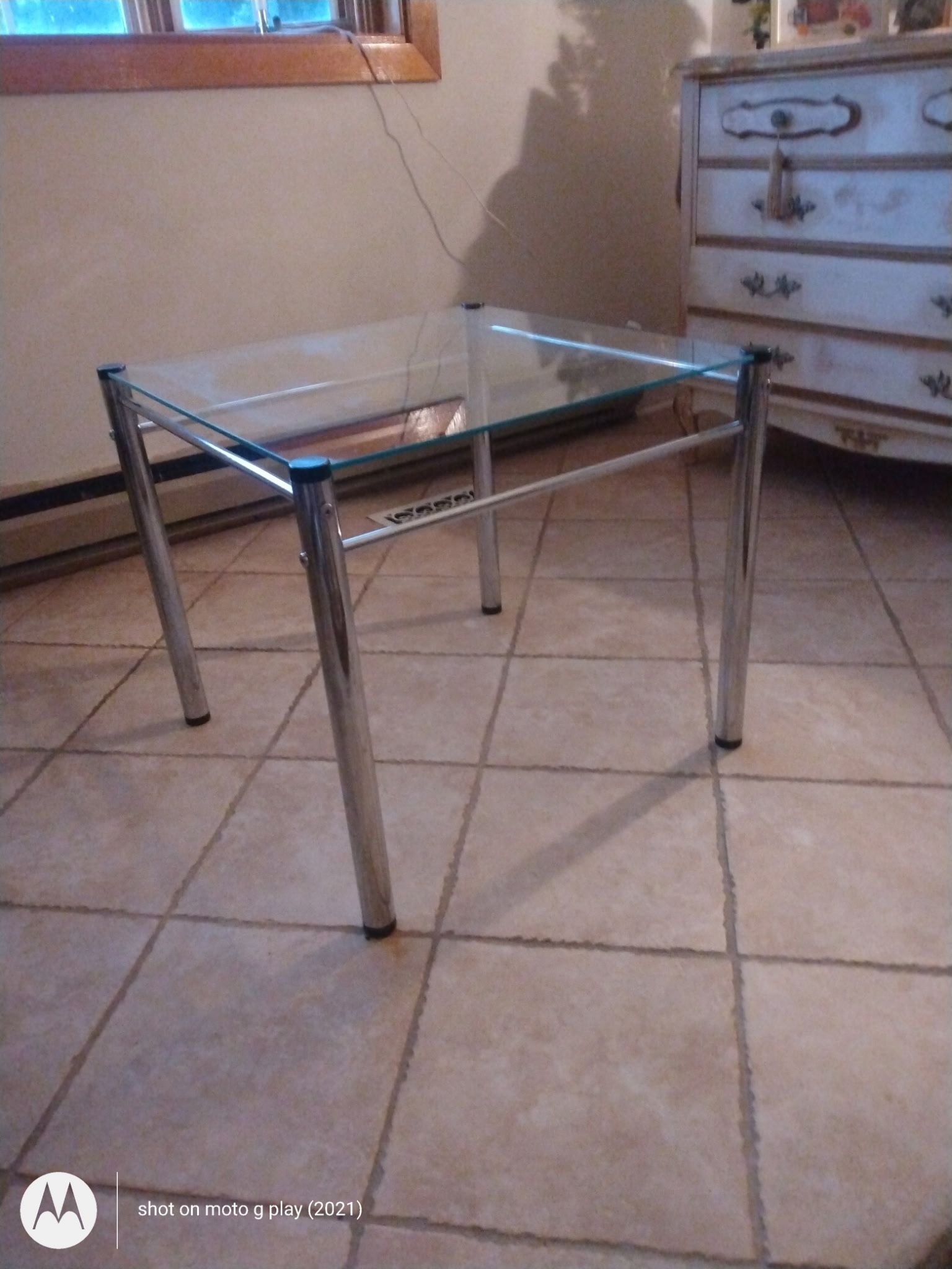 Chrome & Glass End Table